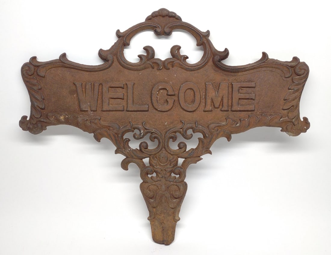 Cast Iron Welcome Yard Stake Sign / Plaque (1 of 6)