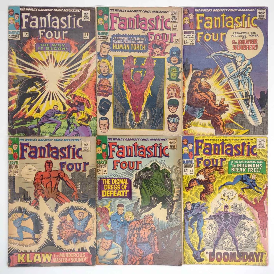 (6) Fantastic Four #53-59 Marvel Comics (1 of 10)