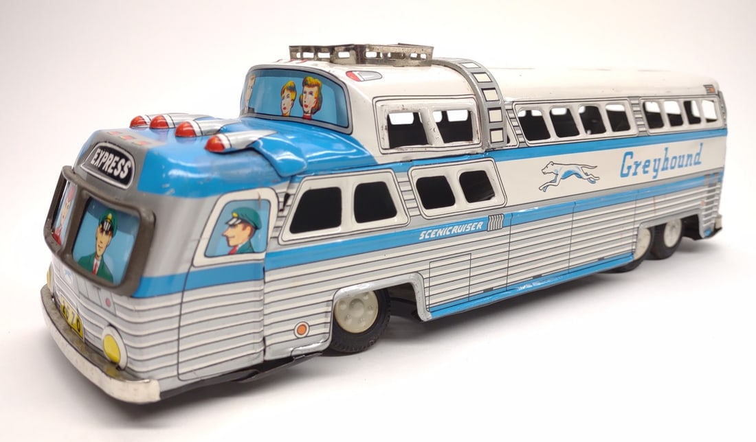 Vintage Japan Tin Greyhound Scenicruiser Toy Bus (1 of 8)