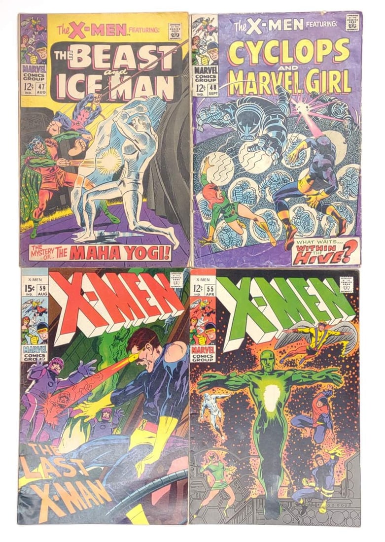 (4) X-Men #47, 48, 55, & 59 Marvel Comics (1 of 6)