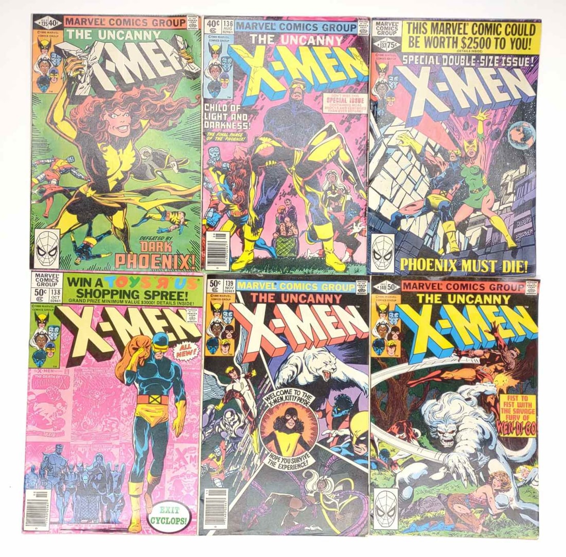 (6) X-Men #135-140 Marvel Comic Books (1 of 10)