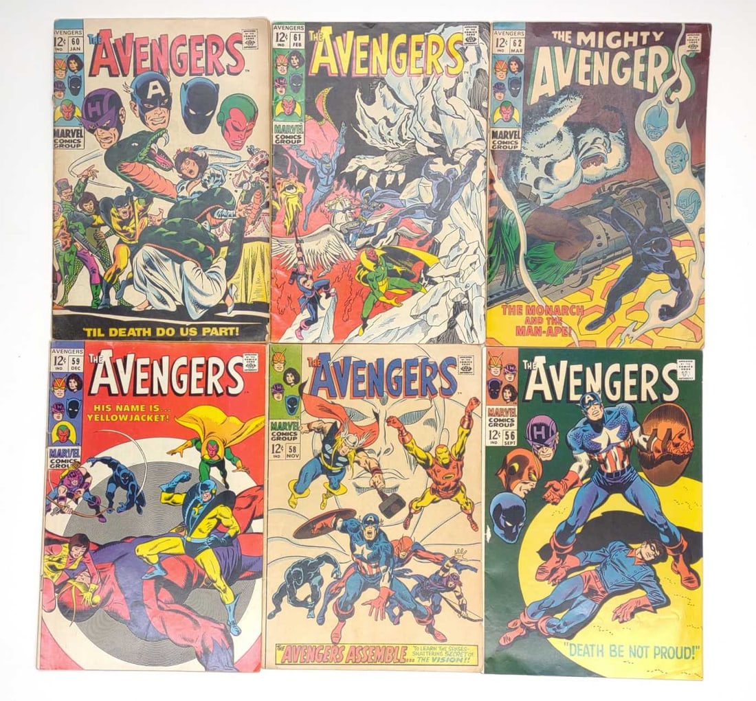 (6) Avengers #56, 58-62 Marvel Comics (1 of 10)