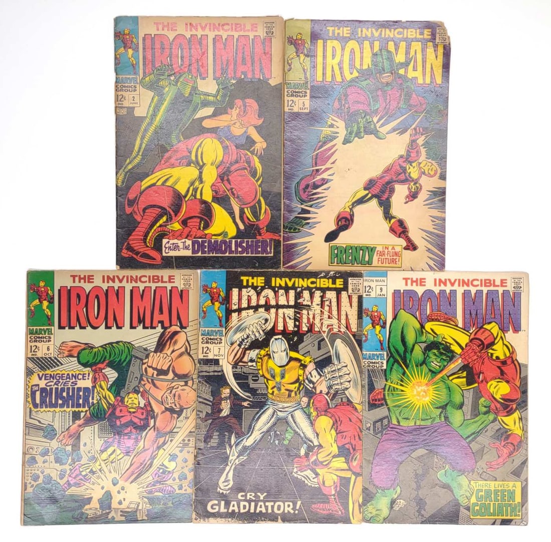(5) Iron Man #2, 5, 6, 7, & 9 Marvel Comics (1968) (1 of 10)