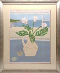Bryan Pearce Signed Jug Of Lilies Lithograph Art