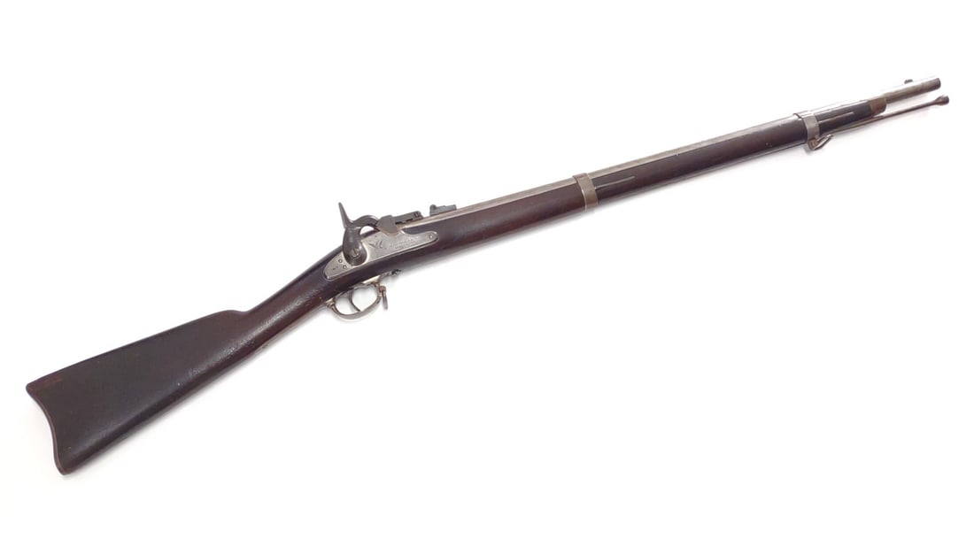 Parker Snow & Co Model 1861 Musket (1863 Dated): Antique 1863 Parker Snow & Co. Model 1861 musket / rifle with Miller breech loading conversion, 1 of 2000 modified. Gun is marked "1863, U.S, Parker Snow & Co. Meriden, Conn" on side badge and "W.H &