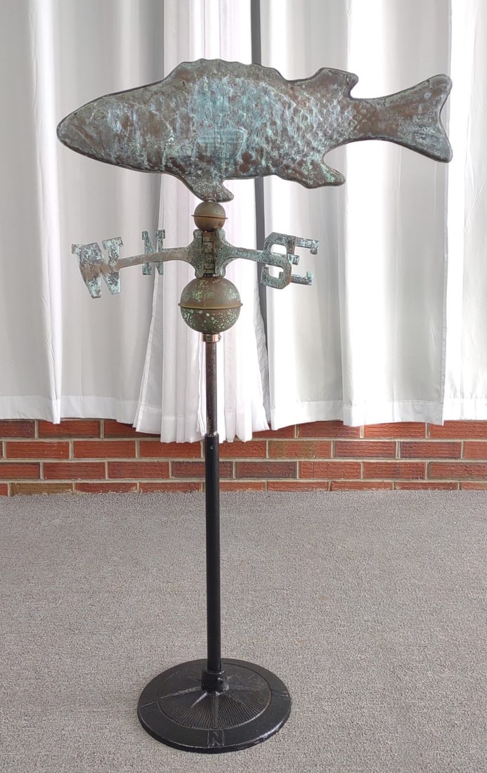 Antique Copper Fish Weathervane (1 of 9)