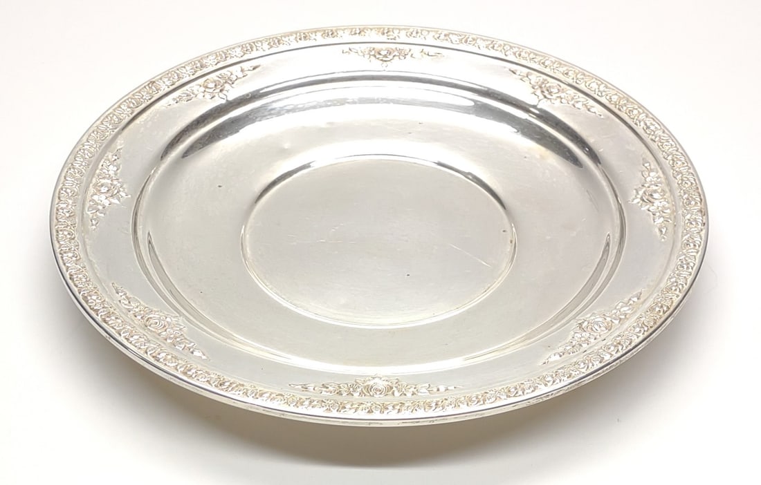 Sterling Silver Wallace Rose 9.75" Serving Plate (1 of 6)