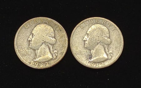 (2) 1932 S & D Washington Quarters