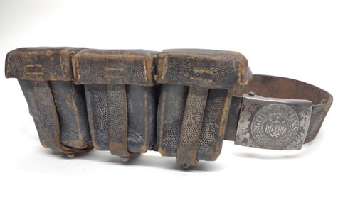 WWII German Military Combat Belt w/ K98 Pouches