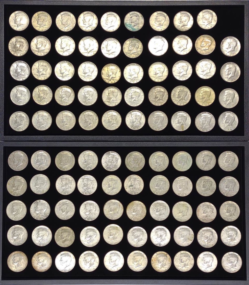 (99) 40% Silver 1968 Kennedy Half Dollar US Coins (1 of 9)