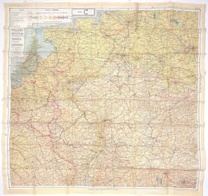 WWII US & British Air Force Silk Escape Map (C&D)
