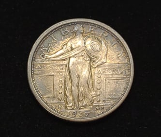 1917 Type 1 Standing Liberty Quarter US Coin
