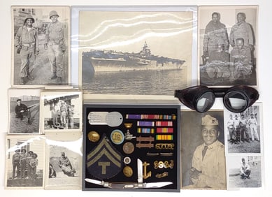 WWII US Military Photos, Medals, Tags & Goggles
