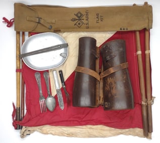 WWI US Military Flag kit, Mess Kit & Leg Gaiters