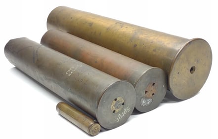(4) WW1 & WW2 Artillery Shells