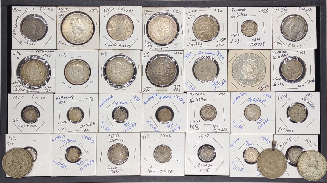 (32) Foreign Silver Coin Collection (1 of 9)