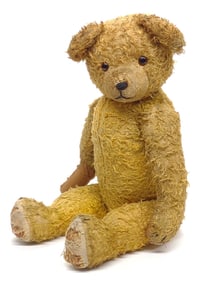 Vintage German Wool Plush Bear w/ Glass Eyes