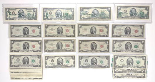 (51) $2 Federal Reserve US Bank Notes (incl. reds) (1 of 11)