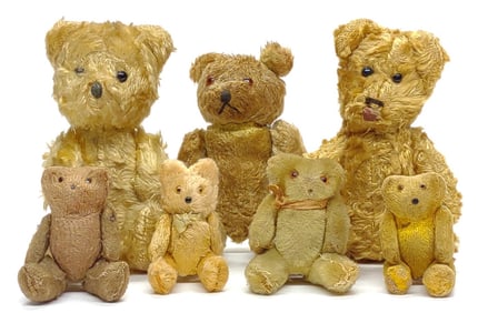 (7) 1950's Japanese Mohair Bears