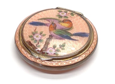 Vintage Enamel Guilloche Compact