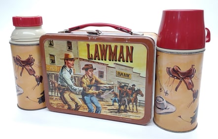 1961 Lawman Lunch Box w/ Thermos