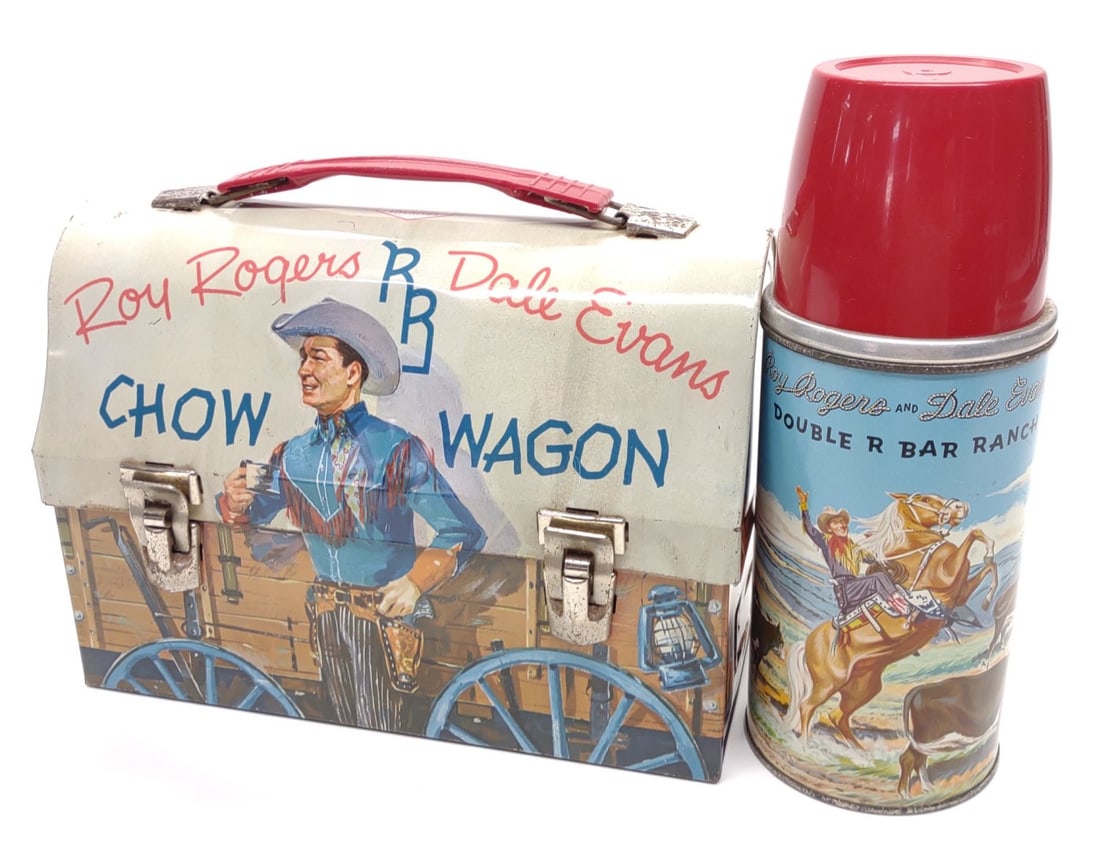 1955 Roy Rogers Chow Wagon Lunch Box w/ Thermos (1 of 11)
