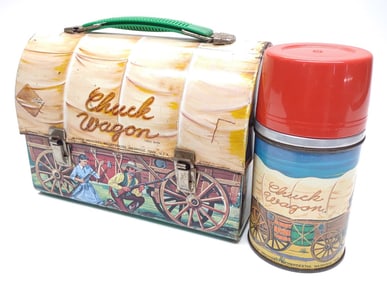 1958 Chuck Wagon Lunch Box w/ Thermos