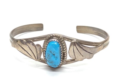 Navajo Harry Spencer Turquoise & Sterling Cuff