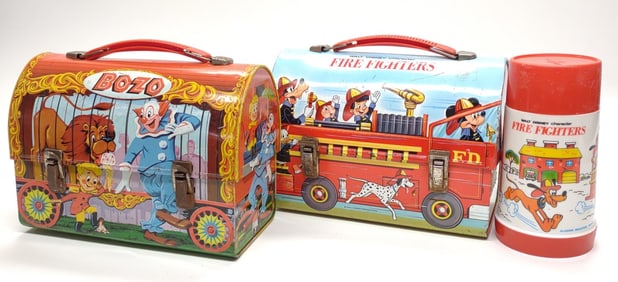 1960's Bozo & Disney Firefighters Lunch Box