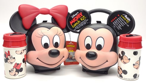 Mickey & Minnie Mouse Lunch Boxes w/ Thermoses