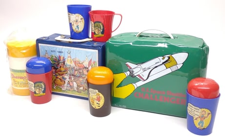 Vintage Vinyl Lunch Boxes, Thermos & Ovaltine Cups