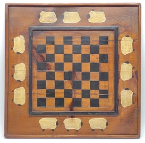 Antique Hand Painted Checkerboard