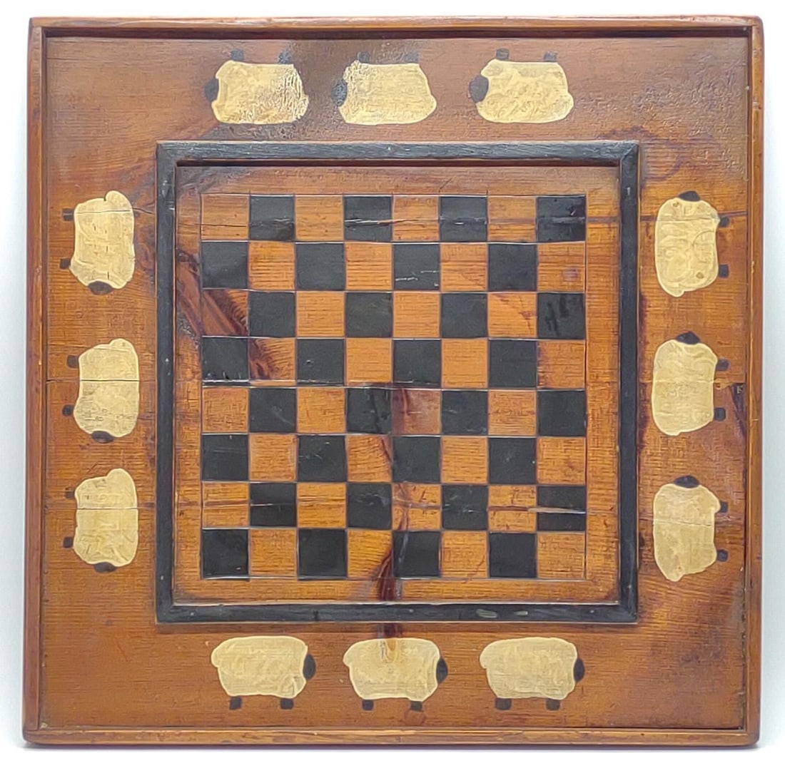 Antique Hand Painted Checkerboard (1 of 6)