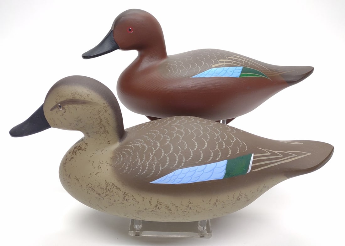 Charlie Bryan Pair of Cinnamon Teal Duck Decoys (1 of 7)