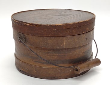 Antique Shaker Lidded Firkin / Sugar Bucket