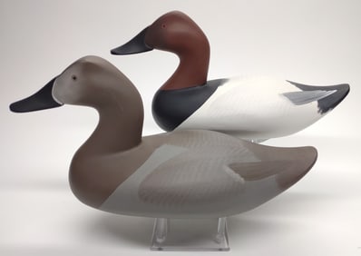 Dan Carson Canvasback Hen & Drake Decoy Pair