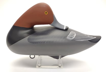 Patrick Vincenti Preening Redhead Drake Duck Decoy