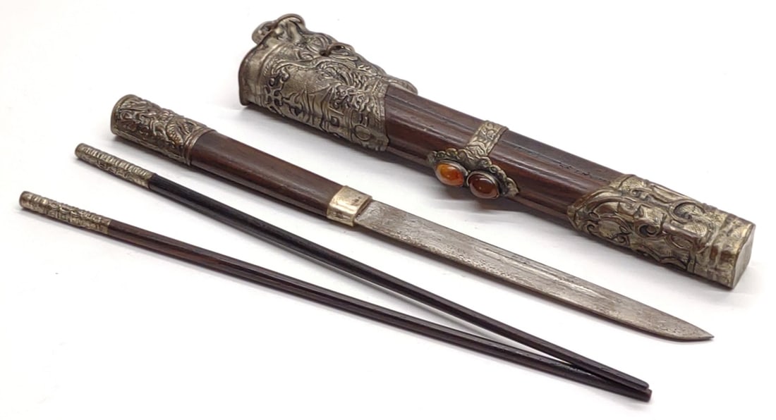 Antique Chinese Trousse Knife & Chop Sticks Set (1 of 6)