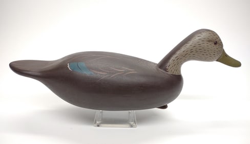 Jim Burtis Black Duck Hen Decoy (Signed)