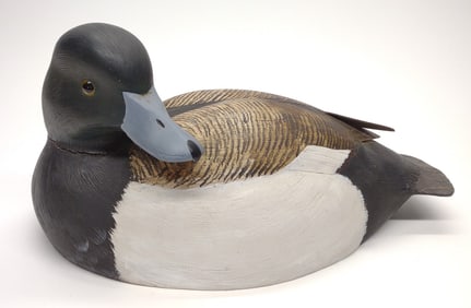 William Veasey Bluebill Duck Decoy w/ Crossed Wing