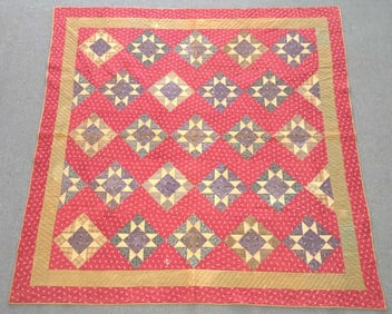 Antique Evening Star Pattern Quilt