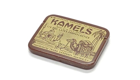 Vintage Kamels Latex Prophylactics Condom Tin