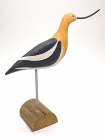 Carved Avocet Shorebird Decoy