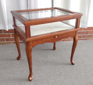 Queen Anne Style Lift Top Glass Display Case