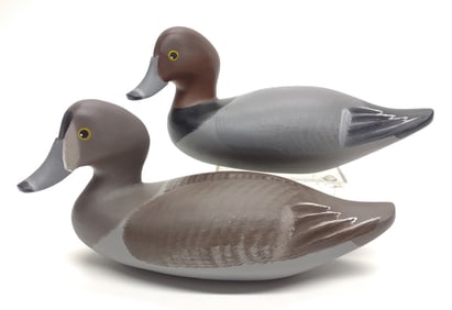 Chris Hawkins Half-Size Canvasback Duck Decoy Pair