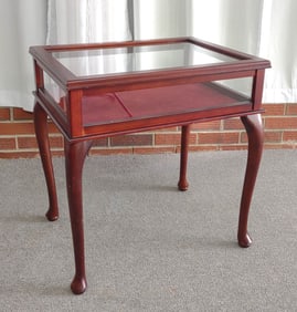Queen Anne Style Lift Top Glass Display Case
