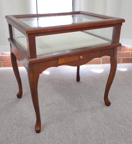 Queen Anne Style Lift Top Glass Display Case