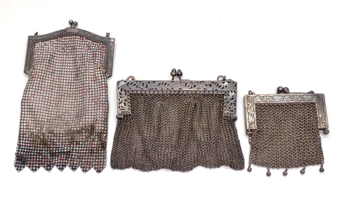 3 Art Nouveau & Art Deco Metal Mesh Purses (1 of 7)