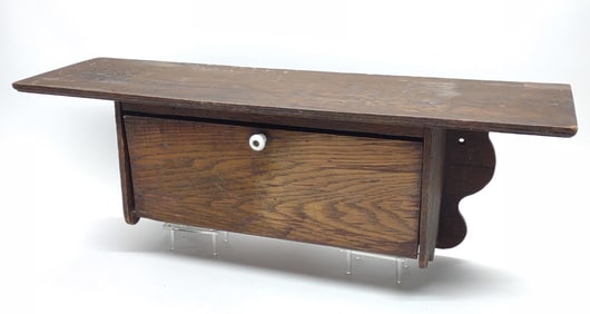 Early Hanging Wall Shelf w/ Drop Cabinet