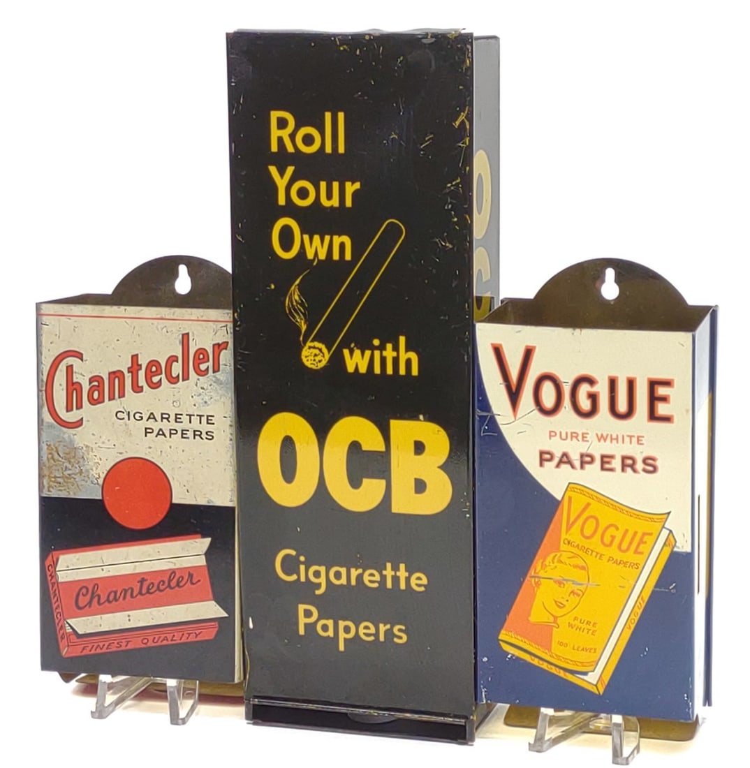 (3) Vintage Cigarette Rolling Paper Tin Dispensers (1 of 11)